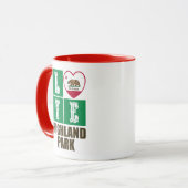 California State Flag Heart Highland Park Tasse (Vorderseite Links)