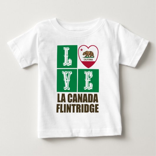 California State Flag Heart La Canada Flintridge Baby T-shirt (Vorderseite)