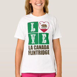 California State Flag Heart La Canada Flintridge T-Shirt