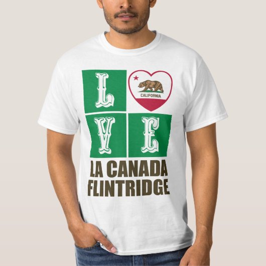 California State Flag Heart La Canada Flintridge T-Shirt (Vorderseite)