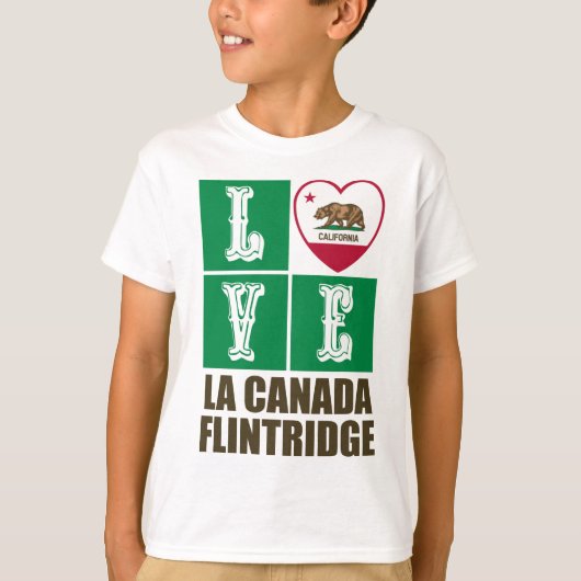California State Flag Heart La Canada Flintridge T-Shirt (Vorderseite)