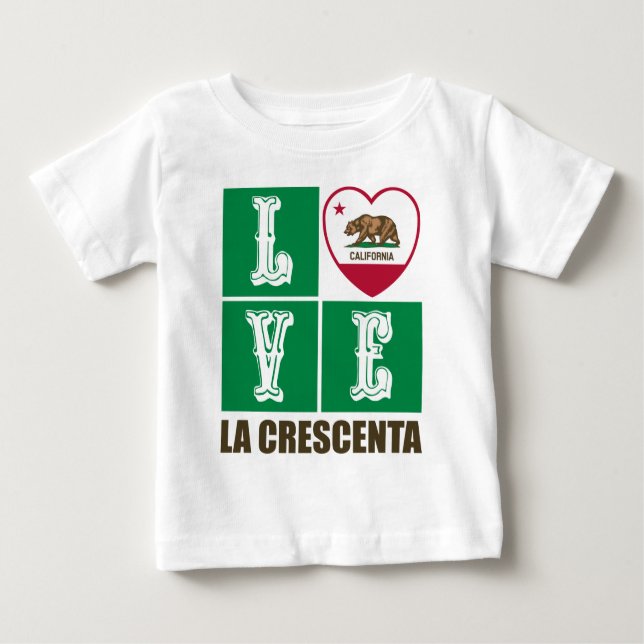 California State Flag Heart La Crescenta Baby T-shirt (Vorderseite)