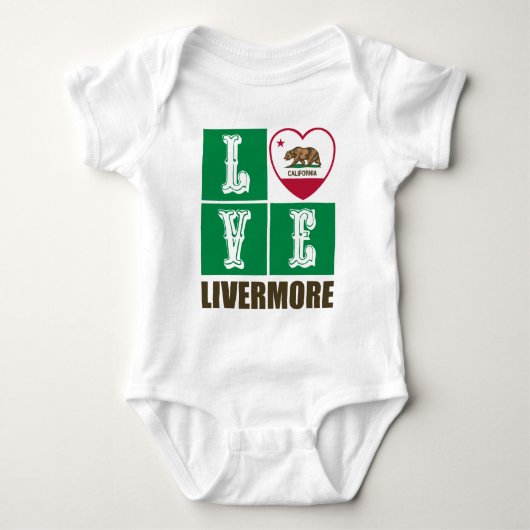 California State Flag Heart Livermore Baby Strampler (Vorderseite)