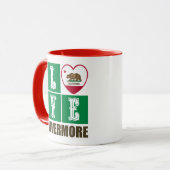 California State Flag Heart Livermore Tasse (Vorderseite Links)