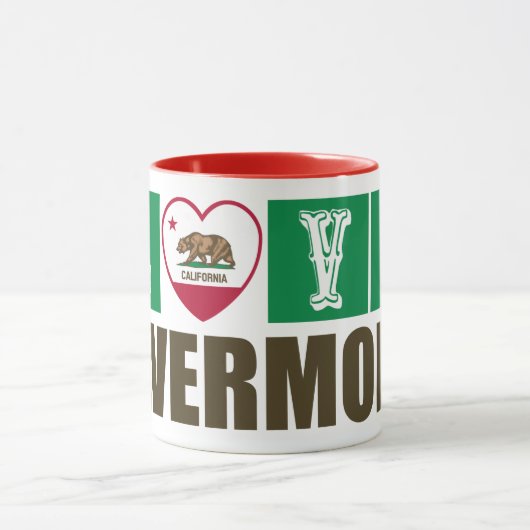 California State Flag Heart Livermore Tasse (Zentrum)