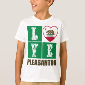 California State Flag Heart Pleasanton T-Shirt (Vorderseite)