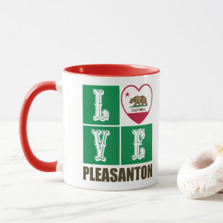 California State Flag Heart Pleasanton Tasse