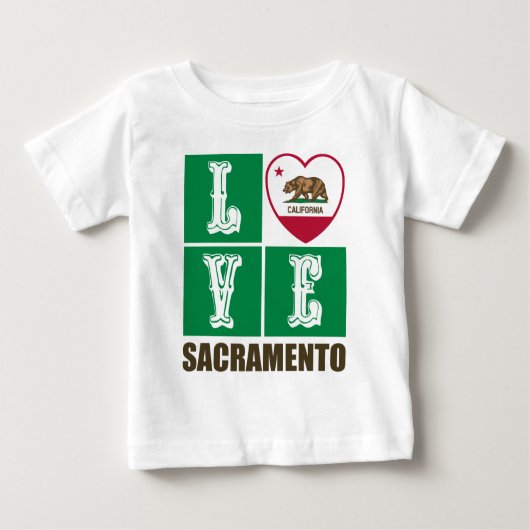 California State Flag Heart Sacramento Baby T-shirt (Vorderseite)