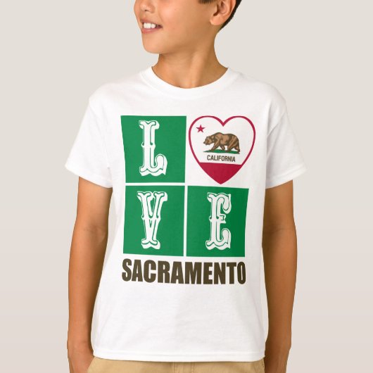 California State Flag Heart Sacramento T-Shirt (Vorderseite)