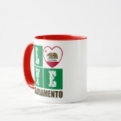 California State Flag Heart Sacramento Tasse (Vorderseite Links)