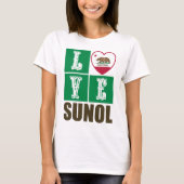 California State Flag Heart Sunol T-Shirt (Vorderseite)