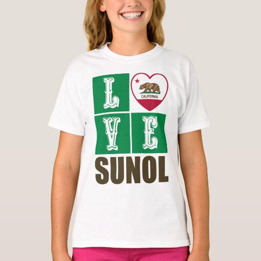 California State Flag Heart Sunol T-Shirt (Vorderseite)