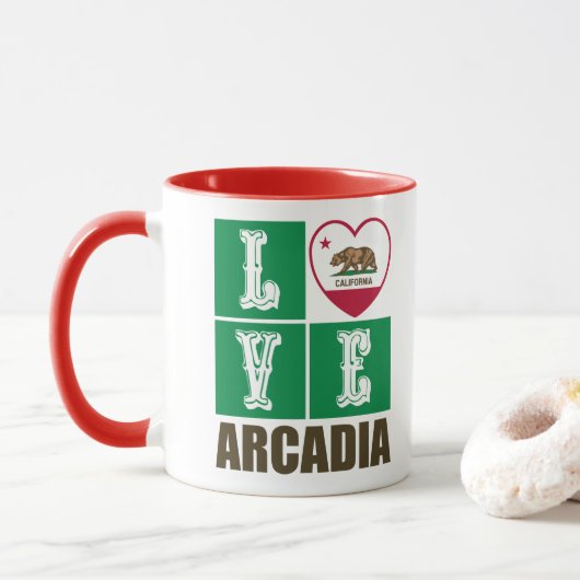 California State Flag Heathrow Arcadia Tasse (Mit Donut)