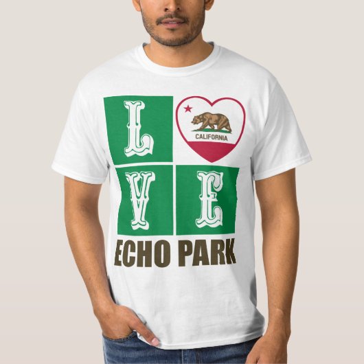 California State Flag Herz Echo Park T-Shirt (Vorderseite)