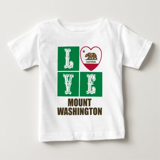 California State Flag Herz Liebe Mount Washington Baby T-shirt (Vorderseite)