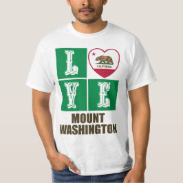 California State Flag Herz Liebe Mount Washington T-Shirt