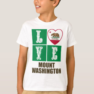 California State Flag Herz Liebe Mount Washington T-Shirt
