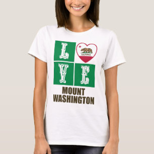 California State Flag Herz Liebe Mount Washington T-Shirt