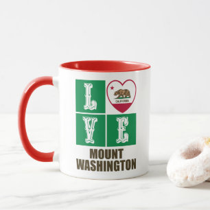 California State Flag Herz Liebe Mount Washington Tasse