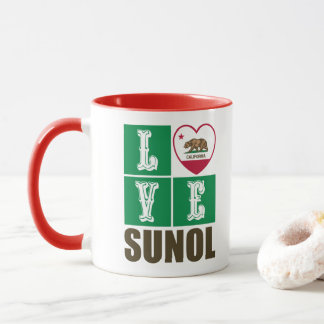 California State Flag Herz Liebe Sunol Tasse