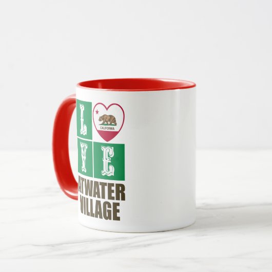 California State Flag Herzstück Liebe Atwater Vill Tasse (Vorderseite Links)