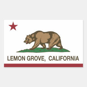 California State Flag Lemon Grove Rechteckiger Aufkleber