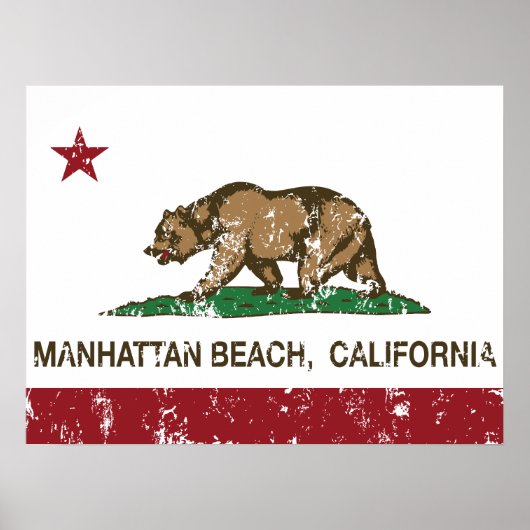 California State Flag Manhattan Beach Poster (Vorne)