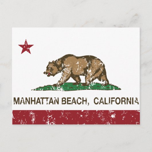 California State Flag Manhattan Beach Postkarte (Vorderseite)