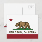 California State Flag Menlo Park Postkarte (Vorne/Hinten)
