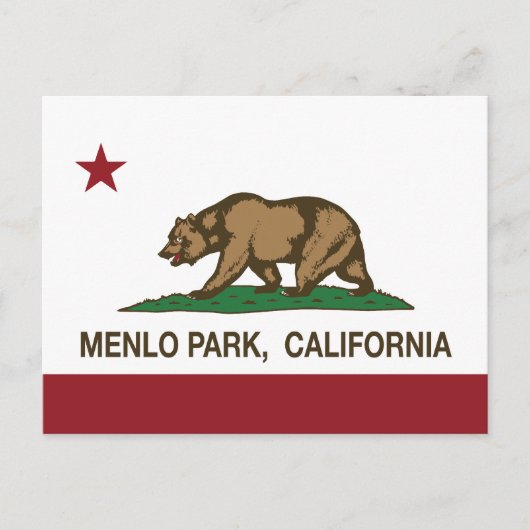 California State Flag Menlo Park Postkarte (Vorderseite)