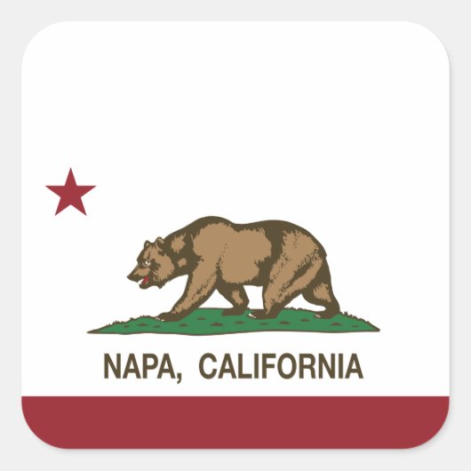 California State Flag Napa Quadratischer Aufkleber (Vorderseite)