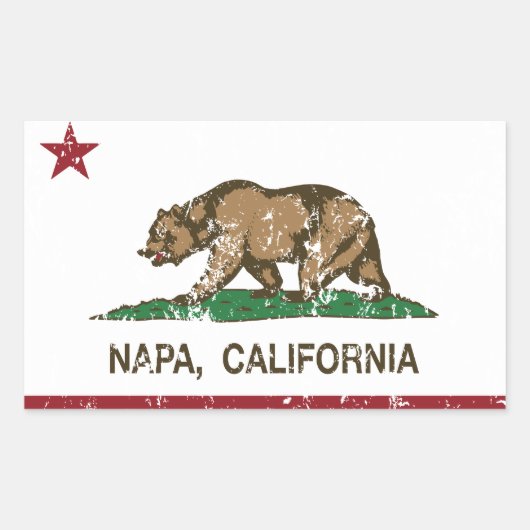 California State Flag Napa Rechteckiger Aufkleber (Vorderseite)