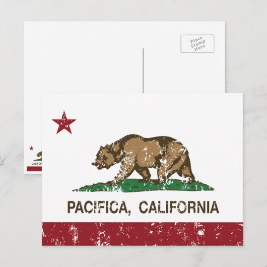 California State Flag Pacifica Postkarte (Vorne/Hinten)