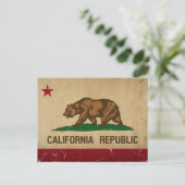 California State Flag VINTAG Postkarte (Stehend Vorderseite)