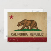 California State Flag VINTAG Postkarte (Vorne/Hinten)