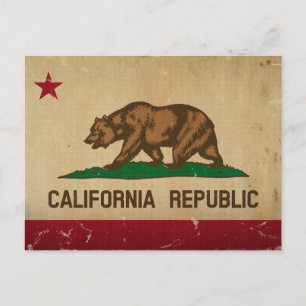 California State Flag VINTAG Postkarte
