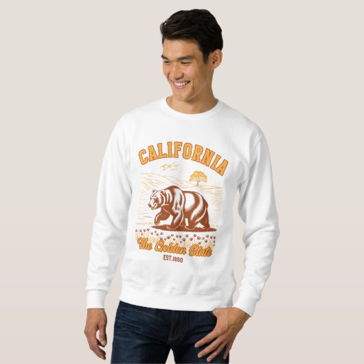 California State Pride – Bear & Wildflower Sweatshirt (Vorne ganz)