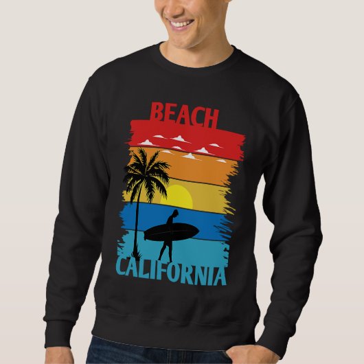 California Summer Beach Vintage Sunset  2 Sweatshirt (Vorderseite)