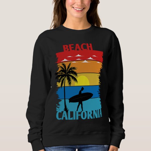 California Summer Beach Vintage Sunset  2 Sweatshirt (Vorderseite)