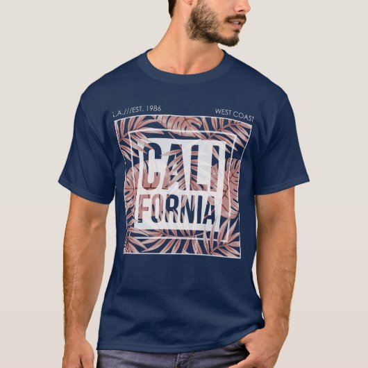 California Summer Forever- Tropical Leaves T-Shirt (Vorderseite)