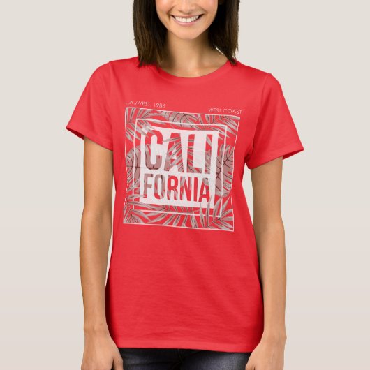 California Summer Forever- Tropical Leaves T-Shirt (Vorderseite)