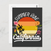 California Summer Vibe Surf Camp Postcard Postkarte (Vorne/Hinten)