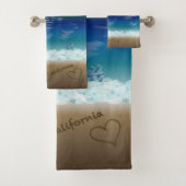 California Sunset | Beach Sand Heart Badhandtuch Set (Insitu)