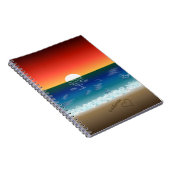 California Sunset | Beach Sand Heart Notizblock (Rechte Seite)