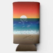 California Sunset | Beach Sand Heart Selters Dosenkühler (Rückseite)