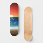 California Sunset | Beach Sand Heart Skateboard (Vorderseite)