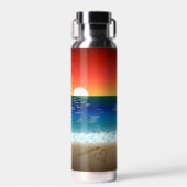 California Sunset | Beach Sand Heart Trinkflasche (Vorne)