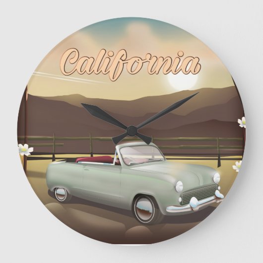 California Sunset Große Wanduhr (Vorderseite)