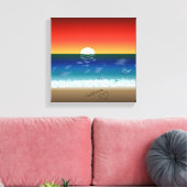 California Sunset | Hintergrund des Sandstrands Leinwanddruck (Insitu (Wohnzimmer))