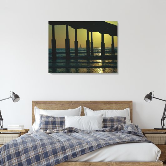 California Sunset Ocean Beach Pier Leinwanddruck (Insitu (Schlafzimmer))